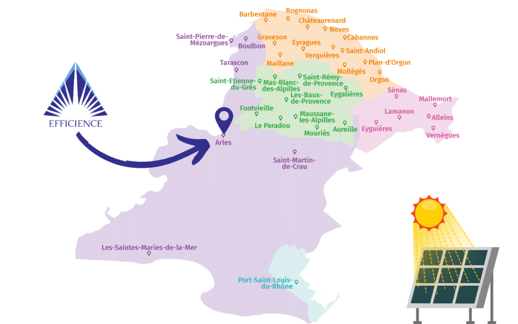 Localisation de la société Efficience en Pays d'Arles